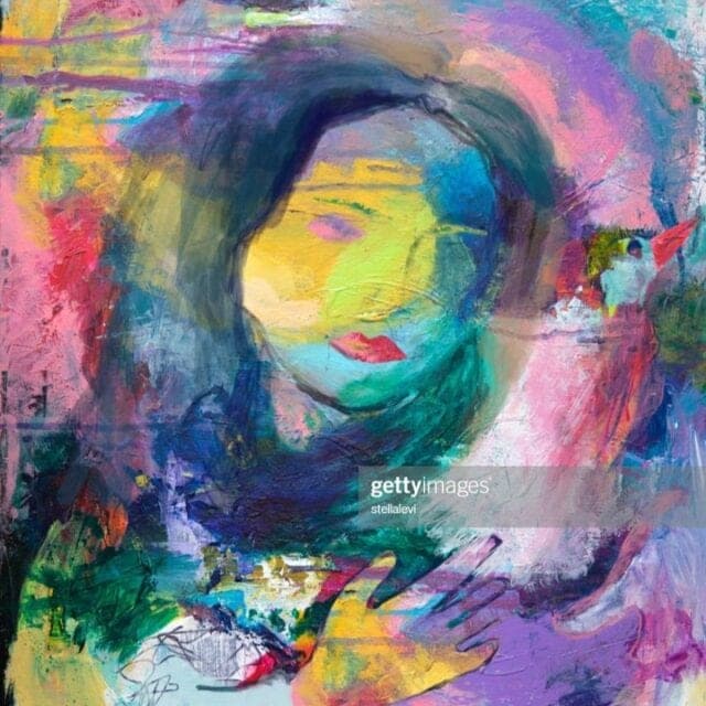 woman and bird